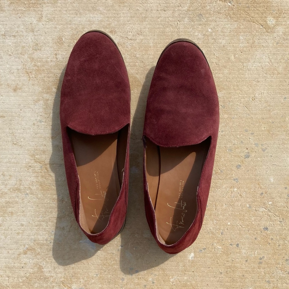 Franco Sarto Burgundy Suede Flats size 7.5